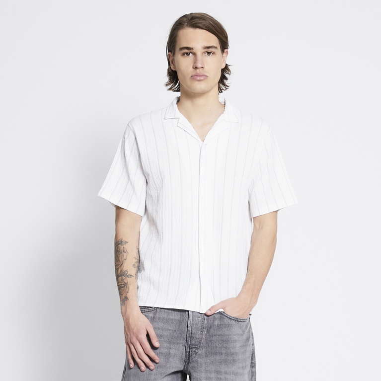 Short sleeve shirt "Steven Structure Stripe" Light blue